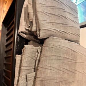 Four sheer light grey curtains (4 panels)